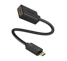 Перехідник Micro HDMI M to HDMI F 0.22m black Ugreen (20134)