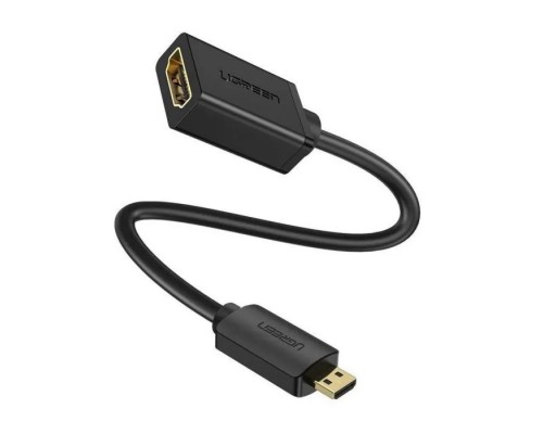 Перехідник Micro HDMI M to HDMI F 0.22m black Ugreen (20134)