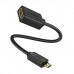 Перехідник Micro HDMI M to HDMI F 0.22m black Ugreen (20134)
