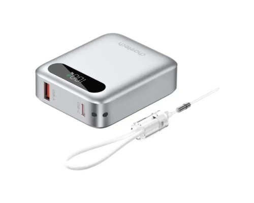 Батарея універсальна Choetech 10000mA, 22.5W, PD, QC, silver (B860-CCSL)