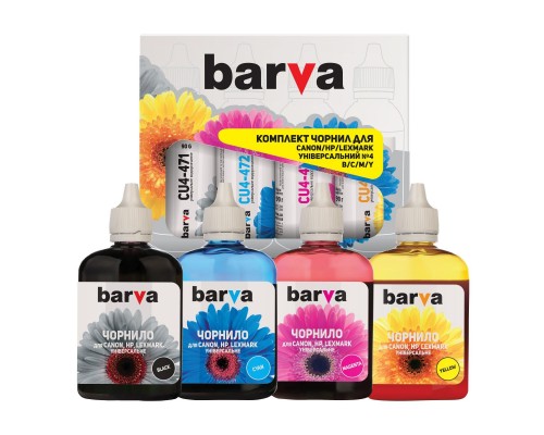 Чорнило Barva CANON/HP/Lexmark Universal №4 B/C/M/Y 4х90г (CU4-090-MP)
