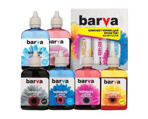 Чорнило Barva Epson P50/T50/R270/TX650) B/C/M/Y/LC/LM (6х90 г) SET (E081-090-MP)