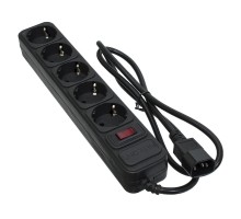 Мережевий фільтр живлення Patron 1 m3*1mm2 (SP-1053U) 5 розеток BLACK (EXT-PN-SP-1053U)