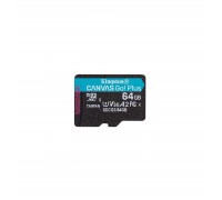 Карта пам'яті Kingston 64GB microSD class 10 UHS-I U3 A2 Canvas Go Plus (SDCG3/64GBSP)