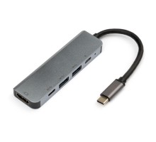 Концентратор Vinga Type-C to 4K HDMI+2*USB3.0+PD+USB-C 3.1 Gen1 aluminum (VCPHTC5AL)