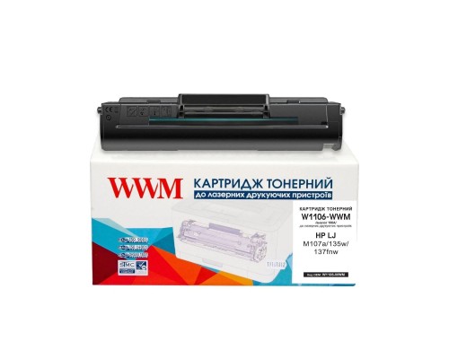 Картридж WWM для HP LJ M107a/135w/137fnw 106A Black (W1106-WWM)