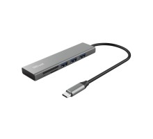 Концентратор Trust HALYX FAST 3USB+CARD READER USB-C ALUMINIUM (24191_TRUST)