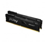 Модуль пам'яті для комп'ютера DDR4 64GB (2x32GB) 3200 MHz Fury Beast Black Kingston Fury (ex.HyperX) (KF432C16BBK2/64)