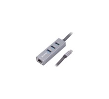 Концентратор Maxxter Type-C to Gigabit Ethernet, 3 Ports USB 3.0 (NECH-3P-02)