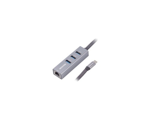 Концентратор Maxxter Type-C to Gigabit Ethernet, 3 Ports USB 3.0 (NECH-3P-02)