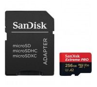 Карта пам'яті SanDisk 256 GB microSDXC UHS-I U3 Extreme Pro+SD Adapter (SDSQXCD-256G-GN6MA)