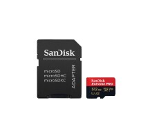 Карта пам'яті SanDisk 512 GB microSDXC UHS-I U3 Extreme Pro+SD Adapter (SDSQXCD-512G-GN6MA)