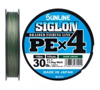 Шнур Sunline Siglon PE н4 150m 1.7/0.223mm 30lb/13.0kg Dark Green (1658.09.22)