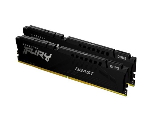 Модуль пам'яті для комп'ютера DDR5 64GB (2x32GB) 6000 MHz Beast Black EXPO Kingston Fury (ex.HyperX) (KF560C36BBEK2-64)