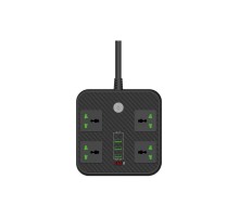 Мережевий фільтр живлення Voltronic TВ-Т90, 4роз, 3*USB Black (ТВ-Т90-Black)