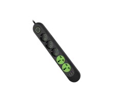Мережевий фільтр живлення Voltronic F02U, 3роз EU + 2роз Universal, 3*USB Black (F02U-Black)