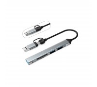 Концентратор Dynamode 5-in-1 USB Type-C/Type-A to 1хUSB3.0, 2xUSB 2.0, card-reader SD/MicroSD (DM-UH-514)