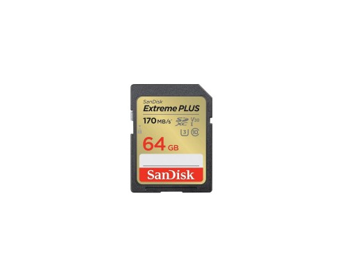 Карта пам'яті SanDisk 64GB SD class 10 UHS-I Extreme PLUS (SDSDXW2-064G-GNCIN)