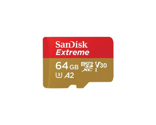 Карта пам'яті SanDisk 64GB microSD class 10 UHS-I U3 V30 Extreme (SDSQXAH-064G-GN6MN)