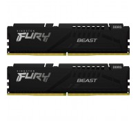 Модуль пам'яті для комп'ютера DDR5 16GB (2x8GB) 5200 MHz FURY Beast Black Kingston Fury (ex.HyperX) (KF552C40BBK2-16)