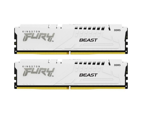Модуль пам'яті для комп'ютера DDR5 64GB (2x32GB) 5600 MHz FURY Beast White Kingston Fury (ex.HyperX) (KF556C40BWK2-64)