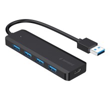 Концентратор Gembird 4 ports USB 3.1,USB-A, USB-C PD (UHB-U3P4P-02)