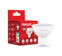 Лампочка Vestum MR16 5W 3000K 220V GU5.3 (1-VS-1504)