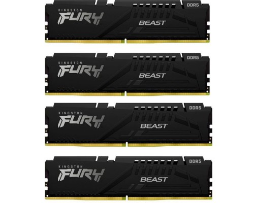 Модуль пам'яті для комп'ютера DDR5 128GB (4x32GB) 5600 MHz Beast Black XMP Kingston Fury (ex.HyperX) (KF556C40BBK4-128)