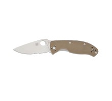 Ніж Spyderco Tenacious M4 Serrated Brown G10 (C122GBNM4PS)