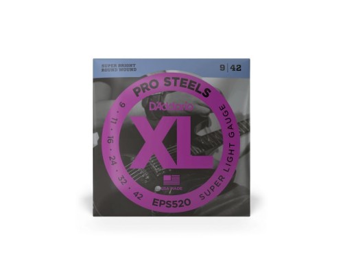 Струни для гітари D'Addario XL ProSteels Super Light (9-42) (EPS520)
