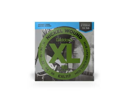 Струни для гітари D'Addario XL Nickel Wound Medium Top / Extra Heavy Bottom (11-56) (EXL117)