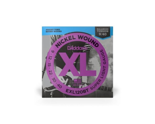 Струни для гітари D'Addario XL Nickel Wound Balanced Tension Super Light (09-40) (EXL120BT)