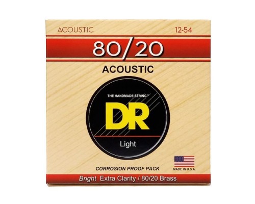 Струни для гітари DR Strings HI-BEAM Acoustic 80/20 Bronze - Light (12-54) (HA-12)