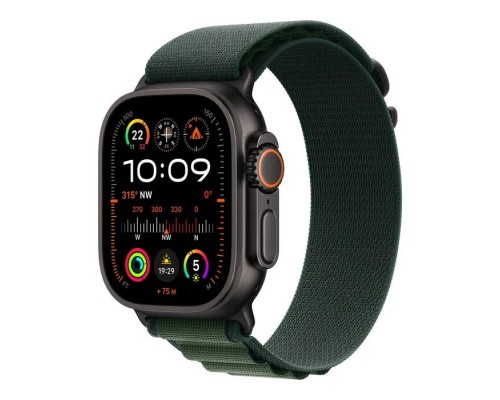Смарт-годинник Apple Watch Ultra 2 2024 GPS + Cellular 49mm Black Titanium Case with Dark Green Alpine Loop - Large (MX4T3UL/A)