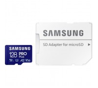 Карта пам'яті Samsung 128 GB microSDXC Pro Plus UHS-I U3 V30 A2 Class 10 + SD-adapter (MB-MD128SA/EU)