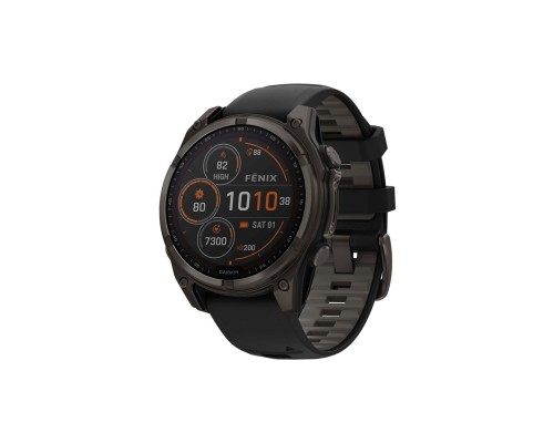 Смарт-годинник Garmin fenix 8 47mm,Saph Solar,CrbnGry Ti/Blk,Blk/PblGryBnd (010-02906-11)