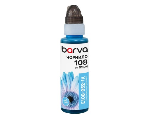 Чорнило Barva Epson 108 100 мл, Light Cyan, флакон OneKey (1K) (E108-952-1K)