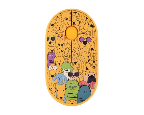 Мишка 2E MF300 PETSCATS&DOGS Silent Wireless/Bluetooth Yellow (2E-MF300WPETSYW)
