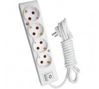 Мережевий подовжувач TECCO 5м 4 поста white (8681277842764)