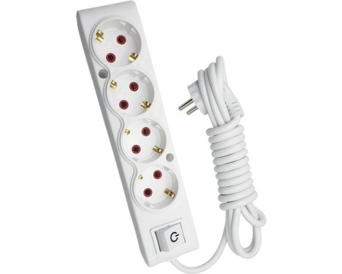 Мережевий подовжувач TECCO 5м 4 поста white (8681277842764)