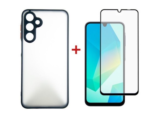 Чохол до мобільного телефона Dengos Samsung Galaxy A16 Matte + glass (Black) (DG-KM-133)