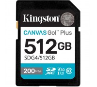 Карта пам'яті Kingston 512GB SDXC сlass 10 UHS-I U3 V30 Canvas Go Plus G4 (SDG4/512GB)