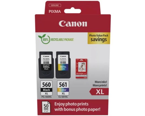 Картридж Canon PG-560/CL-561 XL BK+Color + Photo Paper, Value Pack (3712C008)