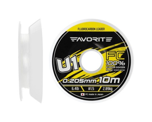Флюорокарбон Favorite U1 FC 10m 1.5/0.205mm 6.4lb/2.89kg (1693.11.77)