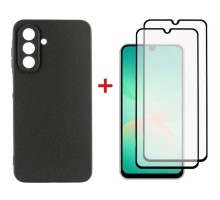 Чохол до мобільного телефона Dengos Kit Samsung Galaxy A26 Carbon + 2 pcs glass (Black) (DG-CTG2P-08)