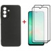Чохол до мобільного телефона Dengos Kit Samsung Galaxy A26 Carbon + 2 pcs glass (Black) (DG-CTG2P-08)