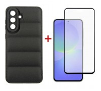 Чохол до мобільного телефона Dengos Kit Samsung Galaxy A36 5G Soft + glass (Black) (DG-KM-140)