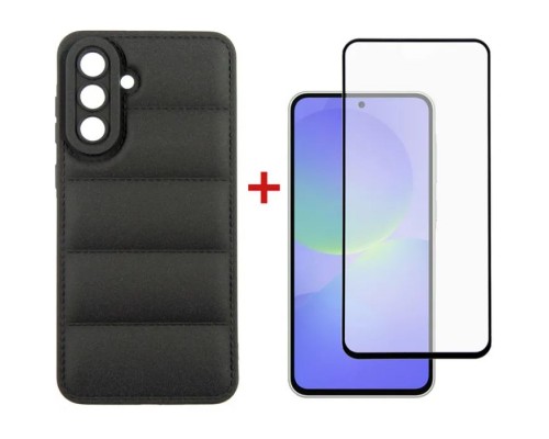 Чохол до мобільного телефона Dengos Kit Samsung Galaxy A36 5G Soft + glass (Black) (DG-KM-140)