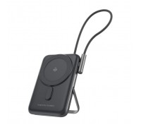 Батарея універсальна Choetech Magnetic Wireless 10000mAh 20W, PD, Qi-15W, USB-C In/Out, build-in cabel, Black (B735-CCBK)