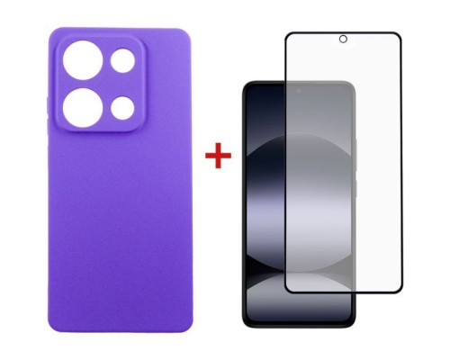 Чохол до мобільного телефона Dengos Xiaomi Redmi Note 14S Carbon + glass (Purple) (DG-KM-146)